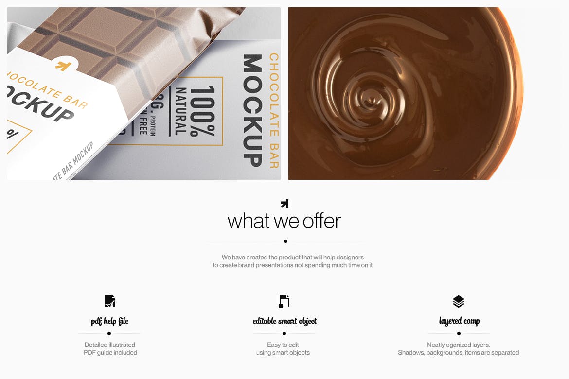 18个巧克力棒塑料包装袋设计展示样机 Chocolate Bar Packaging Mockup_img_2