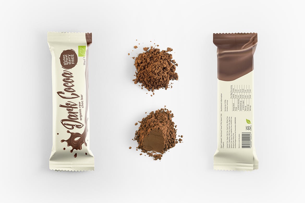 18个巧克力棒塑料包装袋设计展示样机 Chocolate Bar Packaging Mockup_img_2