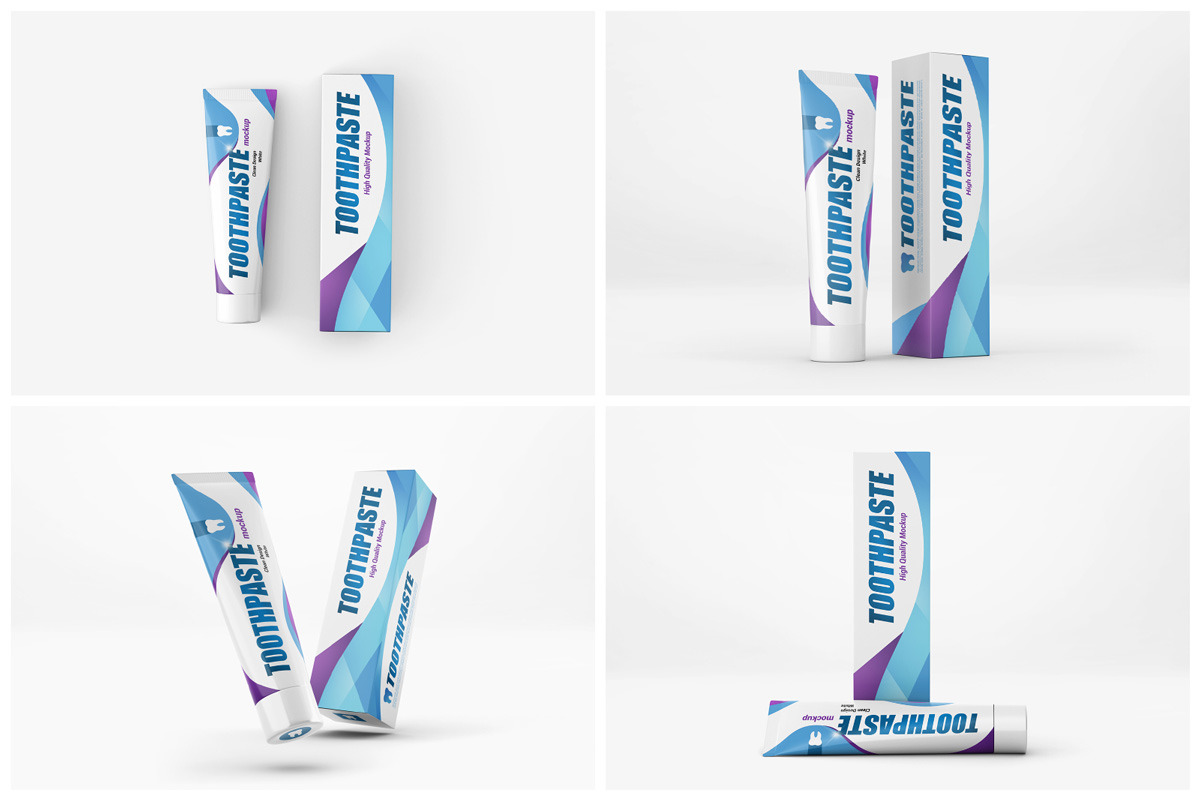 12款牙膏包装纸盒设计展示样机 Toothpaste Mockup_img_2