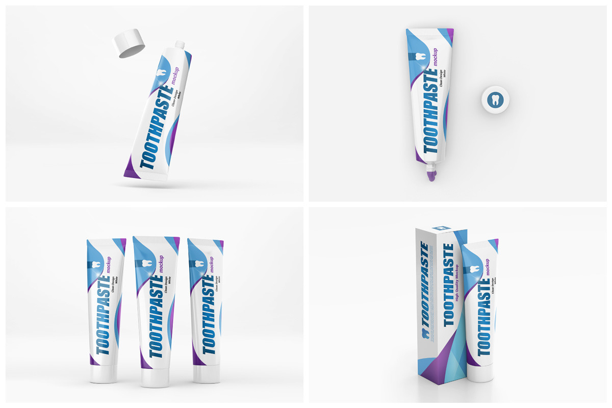 12款牙膏包装纸盒设计展示样机 Toothpaste Mockup_img_2