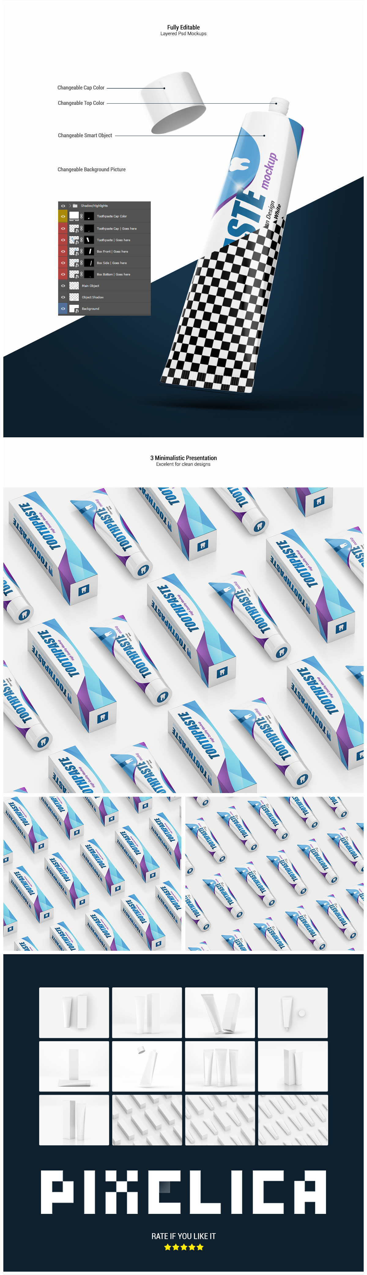 12款牙膏包装纸盒设计展示样机 Toothpaste Mockup_img_2