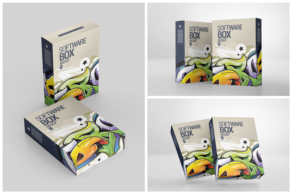 13款多角度软件光盘包装盒设计展示样机 Software Box Mockup_img_2