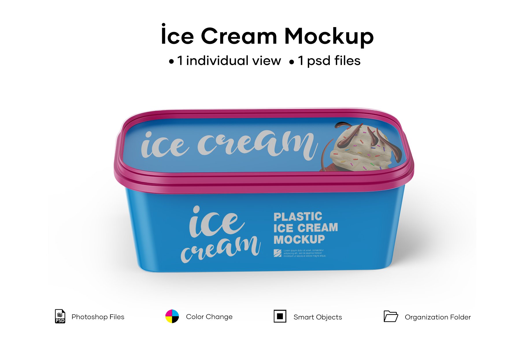 冰淇淋桶外观设计展示样机 Ice Cream Mockup_img_2