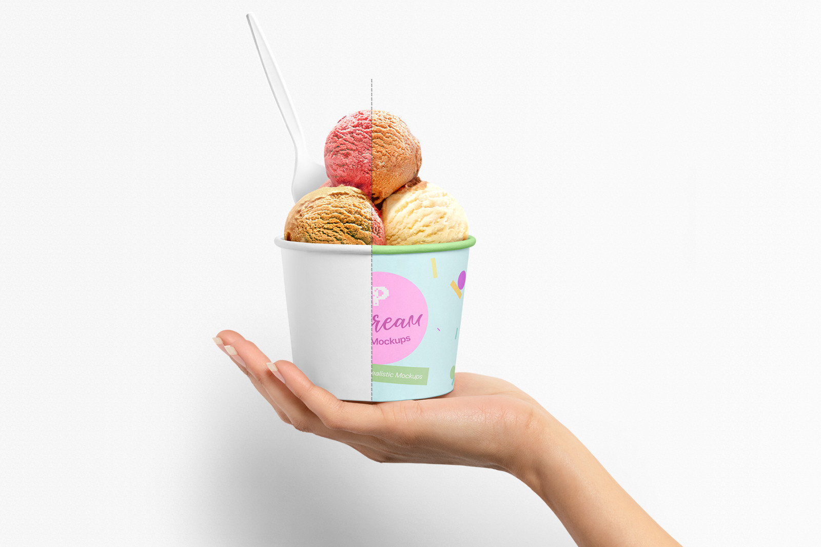 高质量冰淇淋杯外观设计展示样机 Ice Cream Cup Mockups Set_img_2