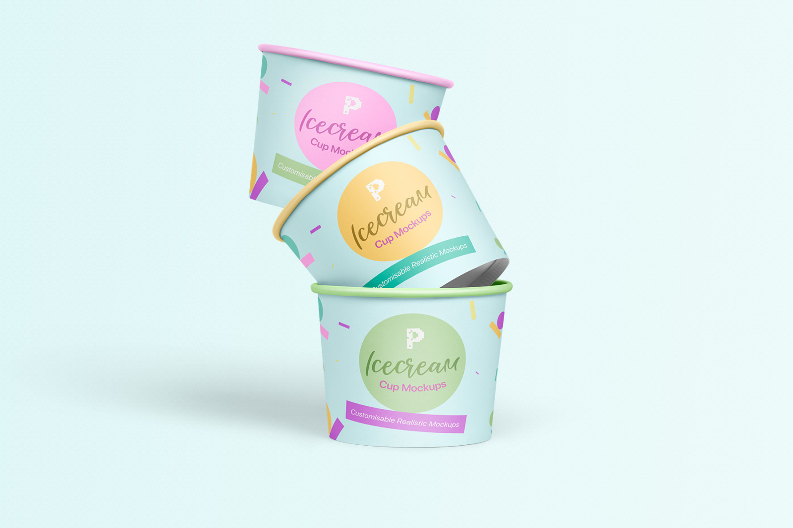 高质量冰淇淋杯外观设计展示样机 Ice Cream Cup Mockups Set_img_2