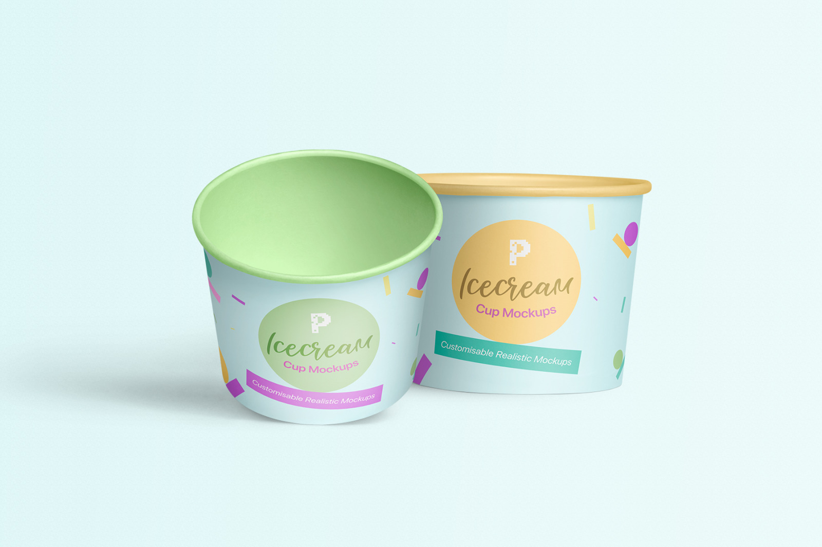 高质量冰淇淋杯外观设计展示样机 Ice Cream Cup Mockups Set_img_2