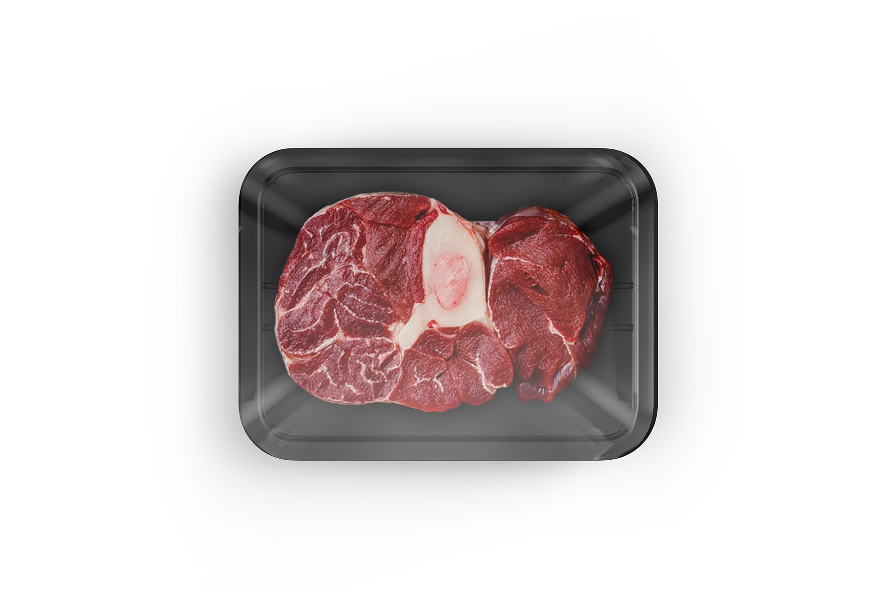 牛肉塑料托盘设计展示样机 Plastic Tray With Marbled Beef Mockup_img_2