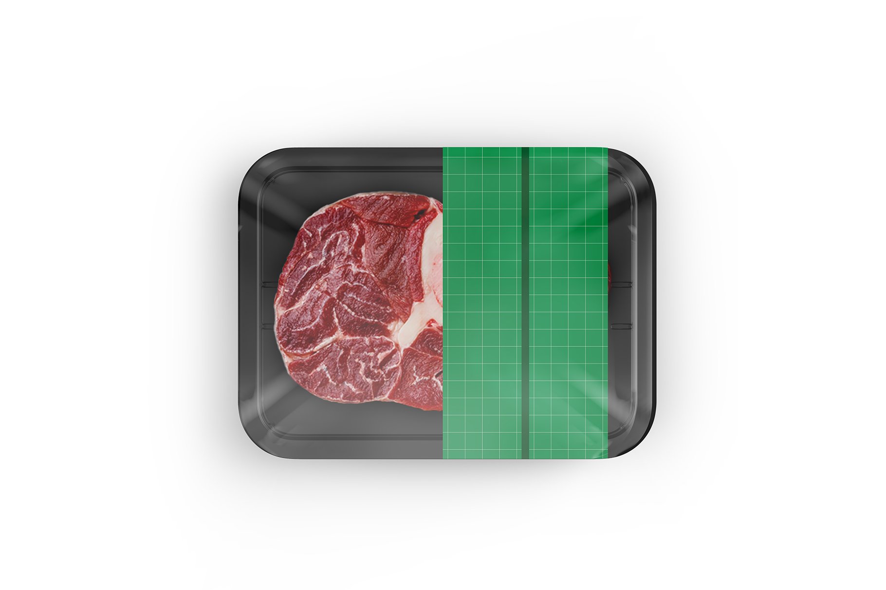 牛肉塑料托盘设计展示样机 Plastic Tray With Marbled Beef Mockup_img_2