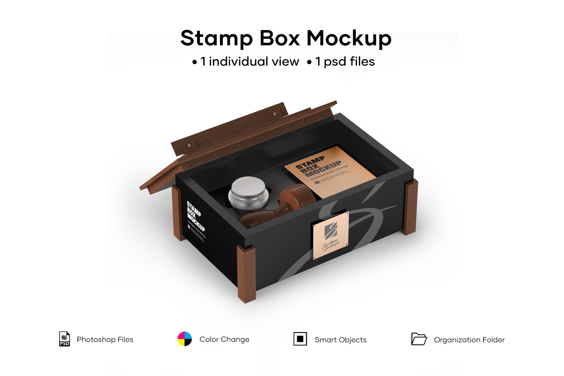 邮票包装盒设计展示样机模板 Stamp Box Mockup_img_2