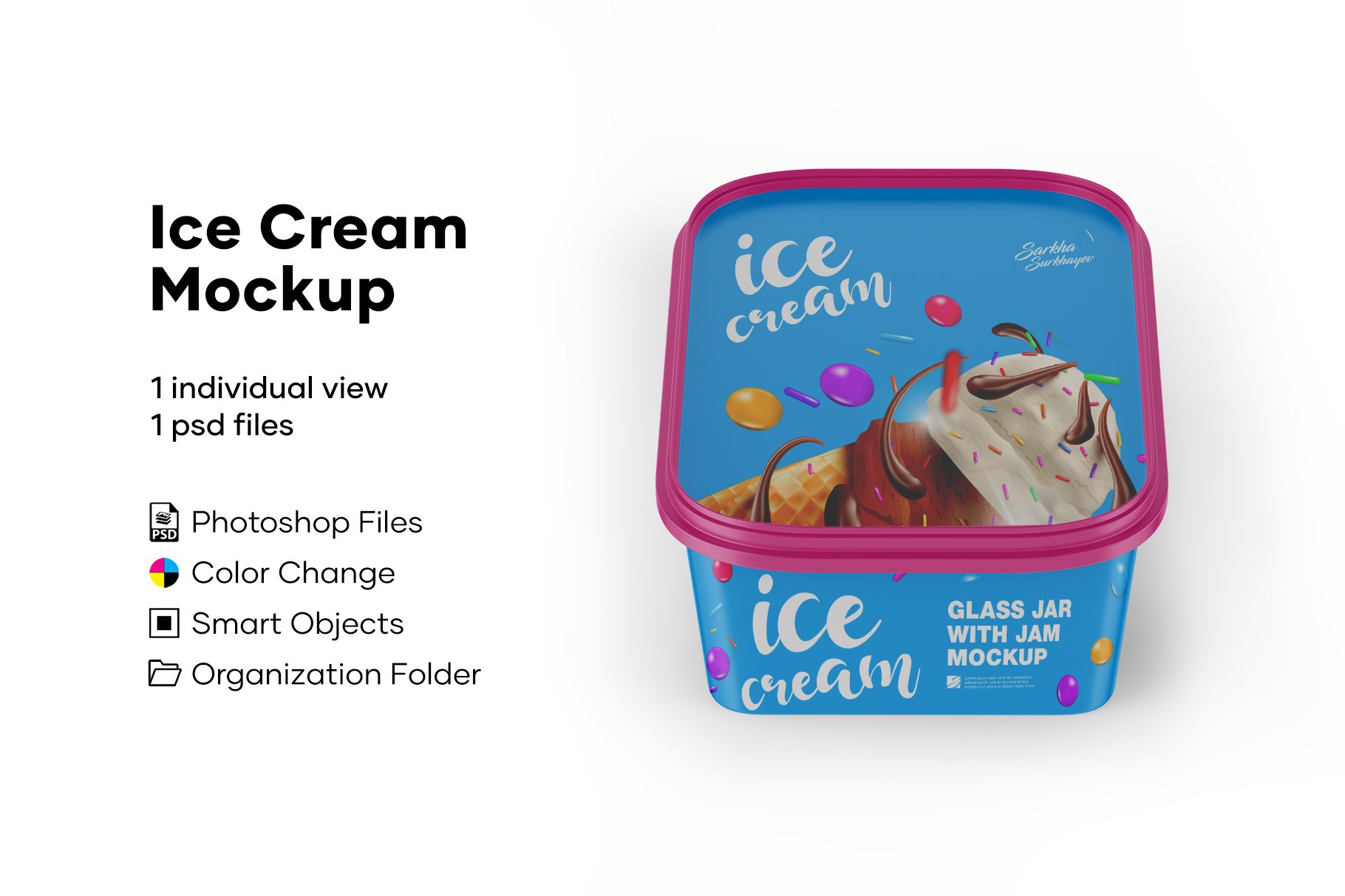 冰激淋包装盒设计展示样机 Ice Cream Mockup_img_2