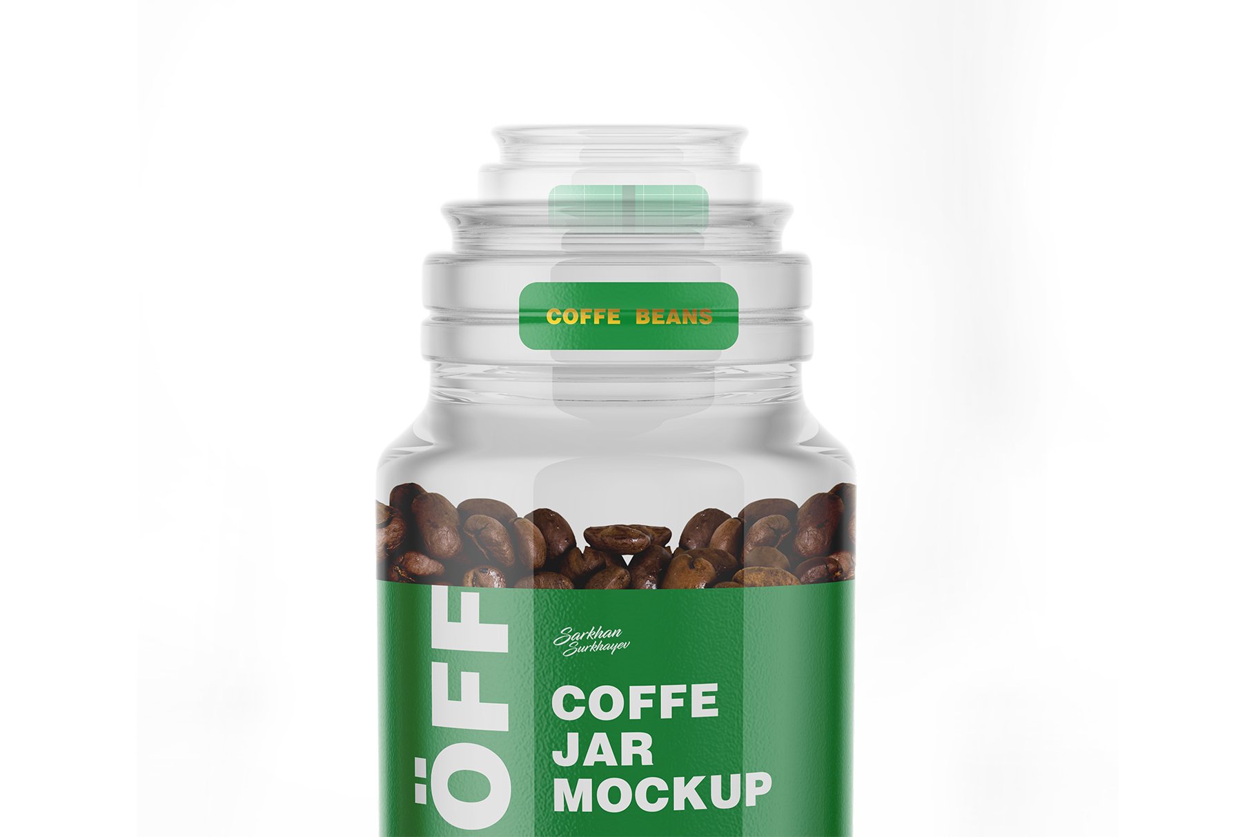 咖啡豆玻璃密封罐样机模板 Coffee Jar Mockup_img_2