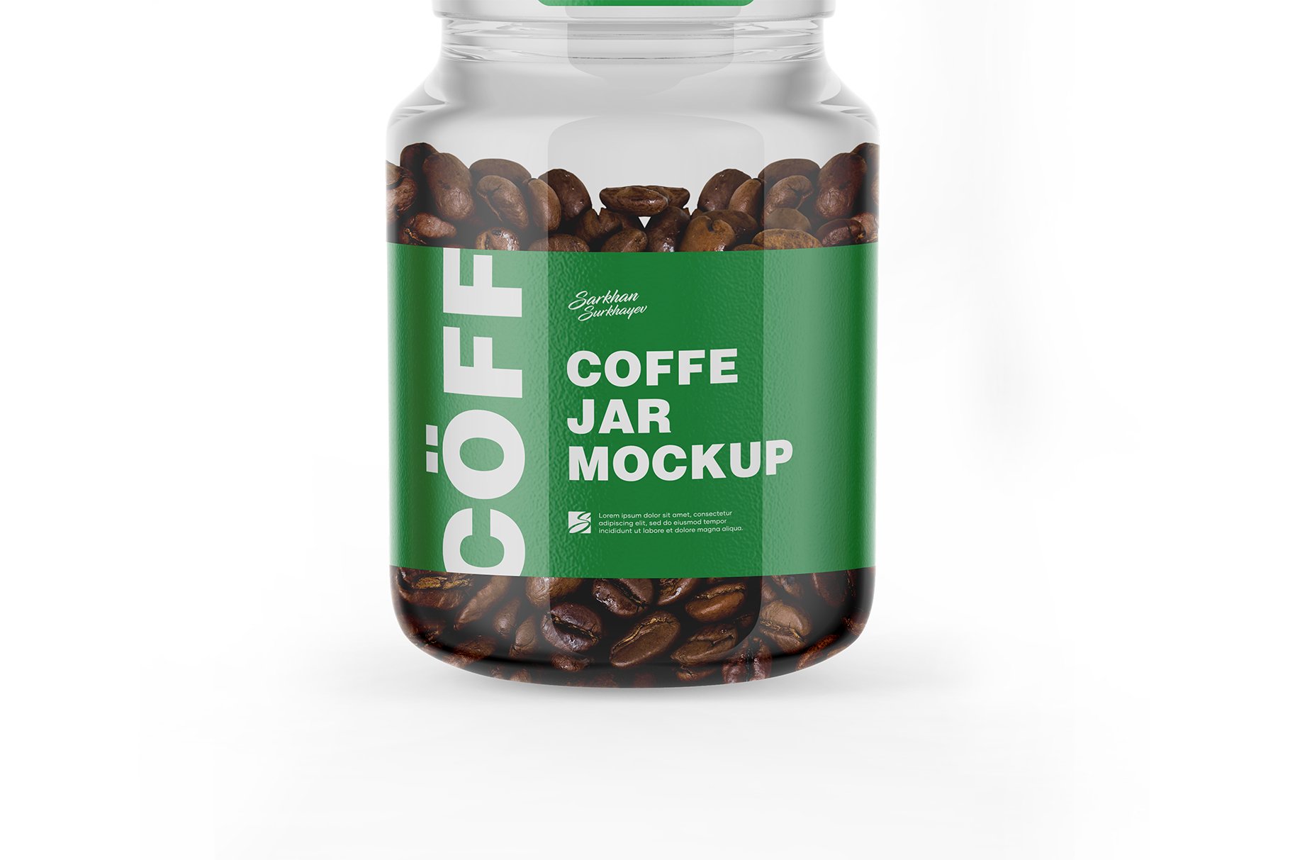 咖啡豆玻璃密封罐样机模板 Coffee Jar Mockup_img_2