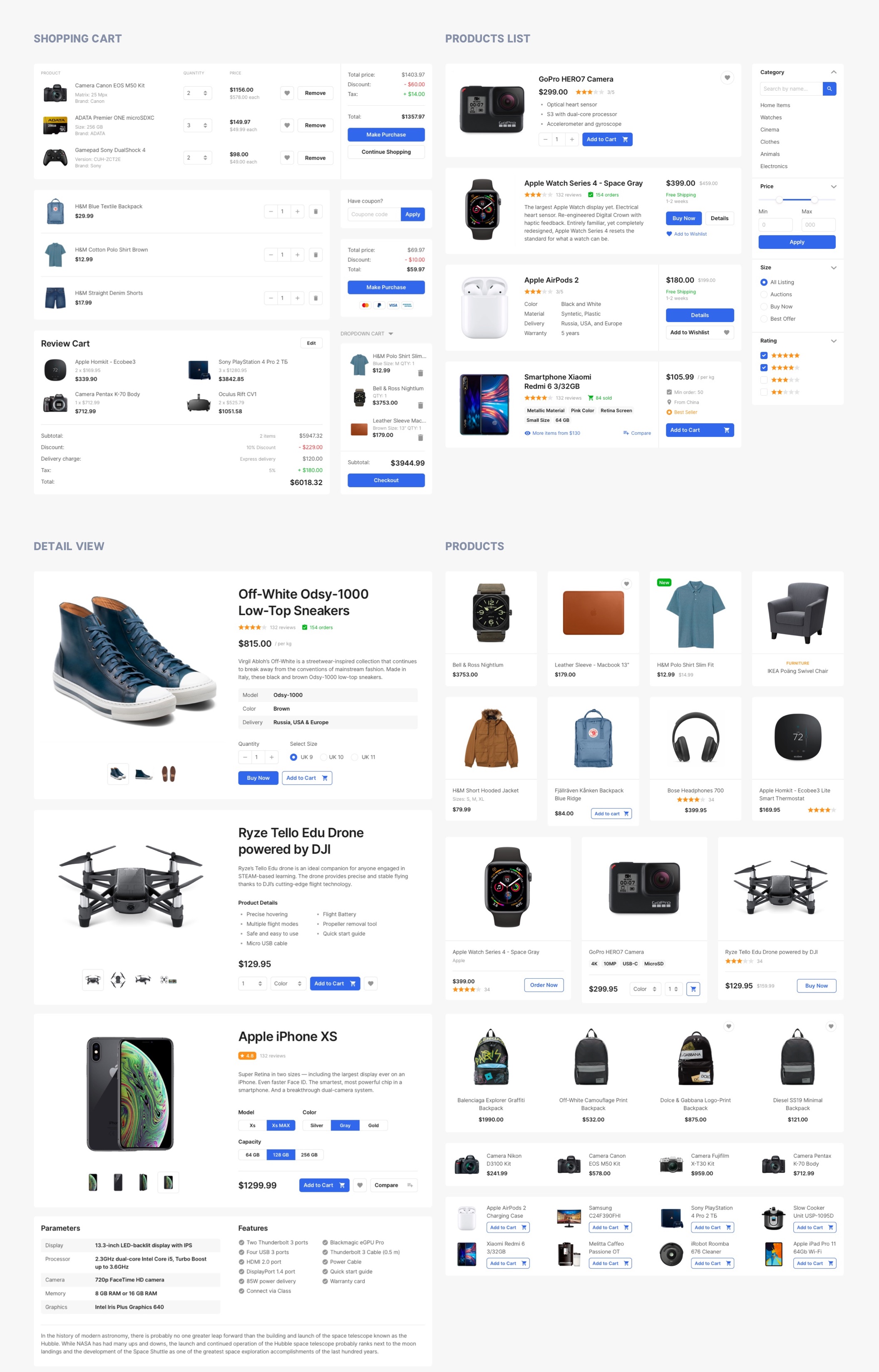 电子商城网站WEB界面设计HTML模板 Bootstrap E-commerce Developer Kit_img_2