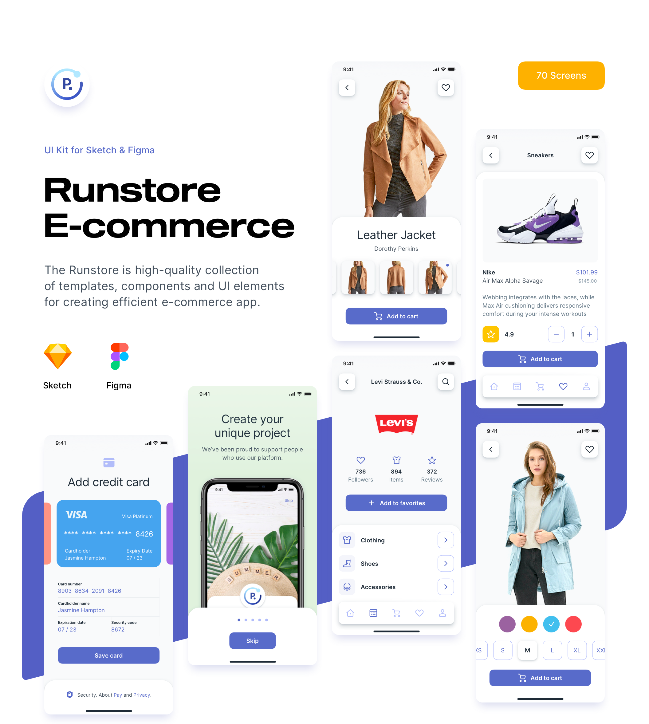 时尚商城应用程序APP界面设计UI套件 Runstore E-commerce UI Kit_img_2