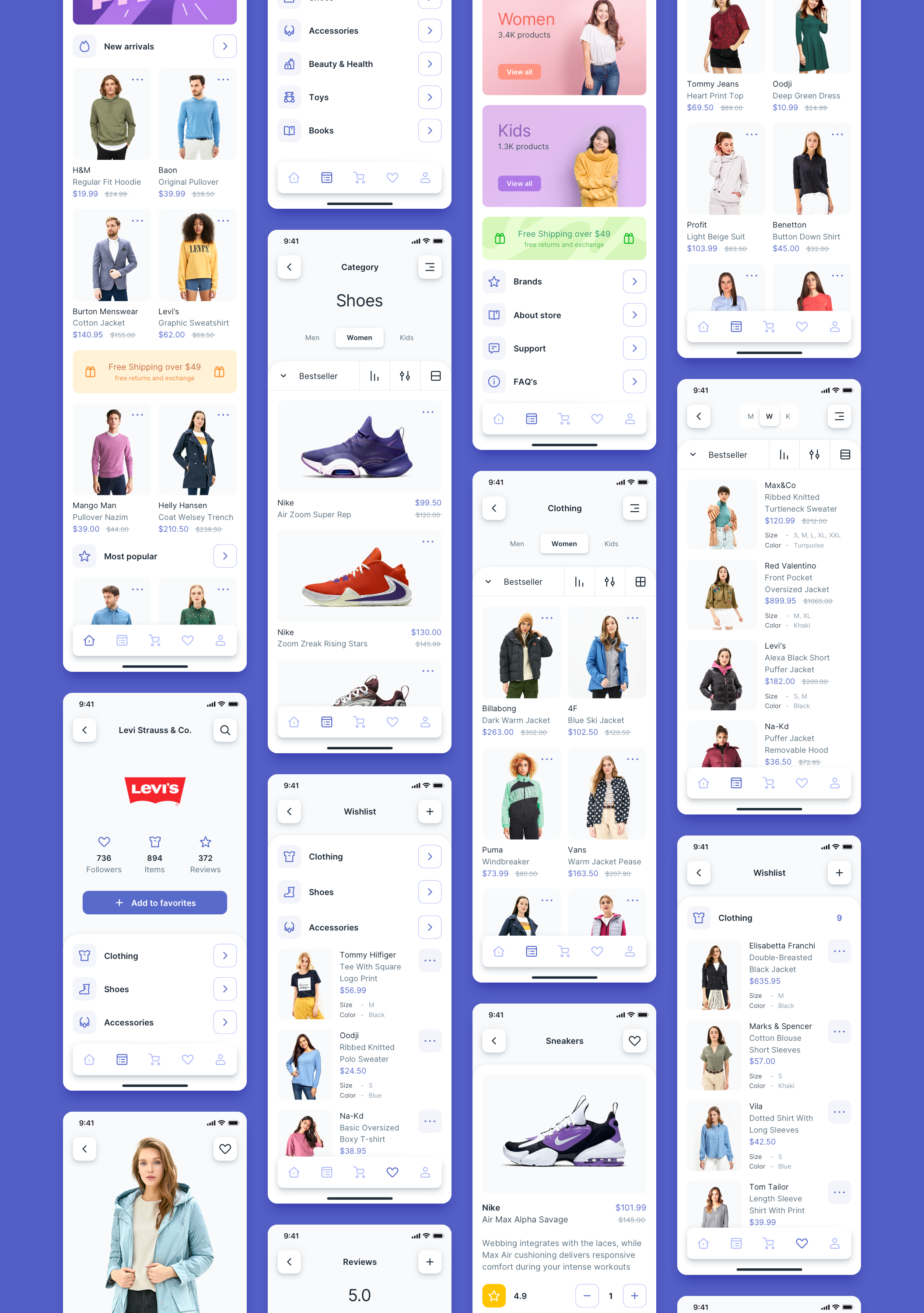 时尚商城应用程序APP界面设计UI套件 Runstore E-commerce UI Kit_img_2