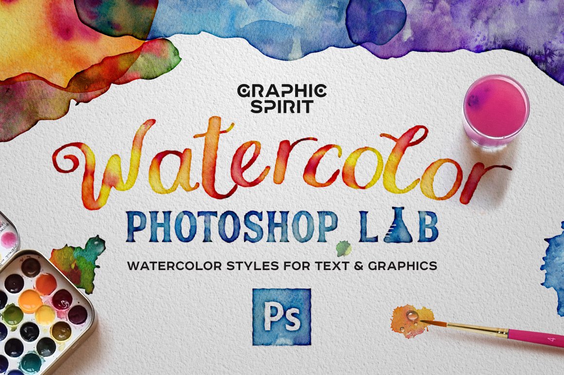 逼真水彩绘画艺术效果PS图层样式 Watercolor PHOTOSHOP Lab_img_2