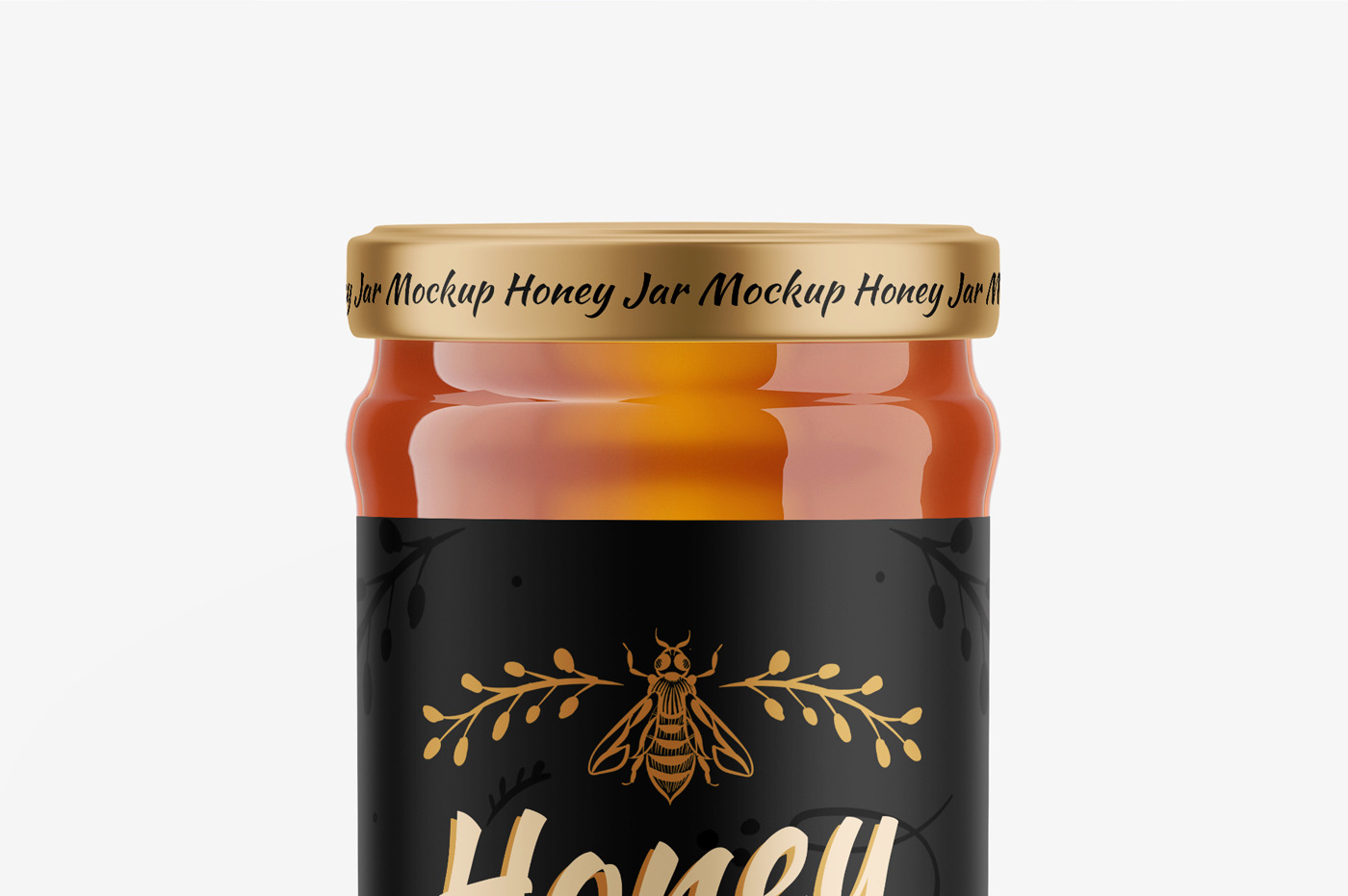 蜂蜜玻璃瓶标签设计展示样机 Honey Glass Jar Mockup Set_img_2