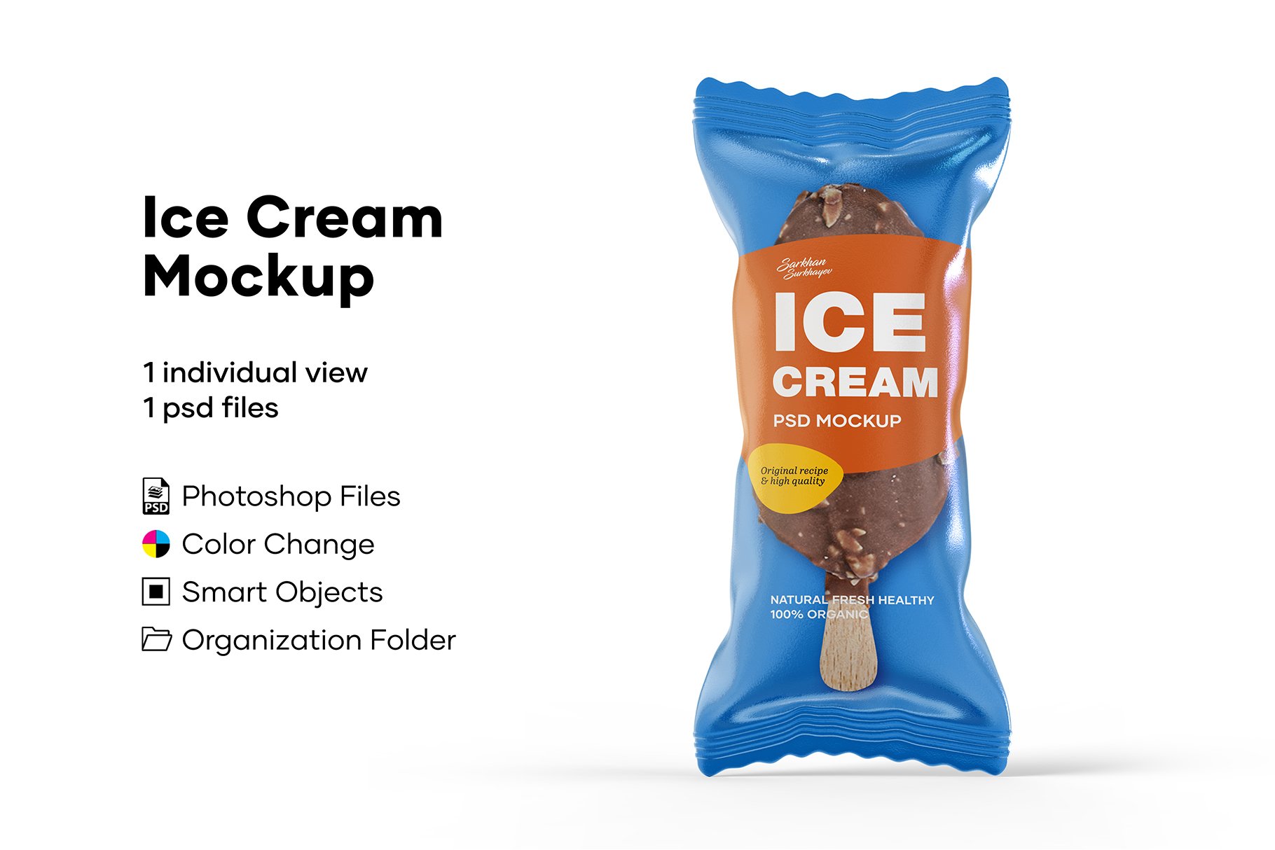 冰激淋雪糕包装袋设计展示样机 Ice Cream Mockup_img_2