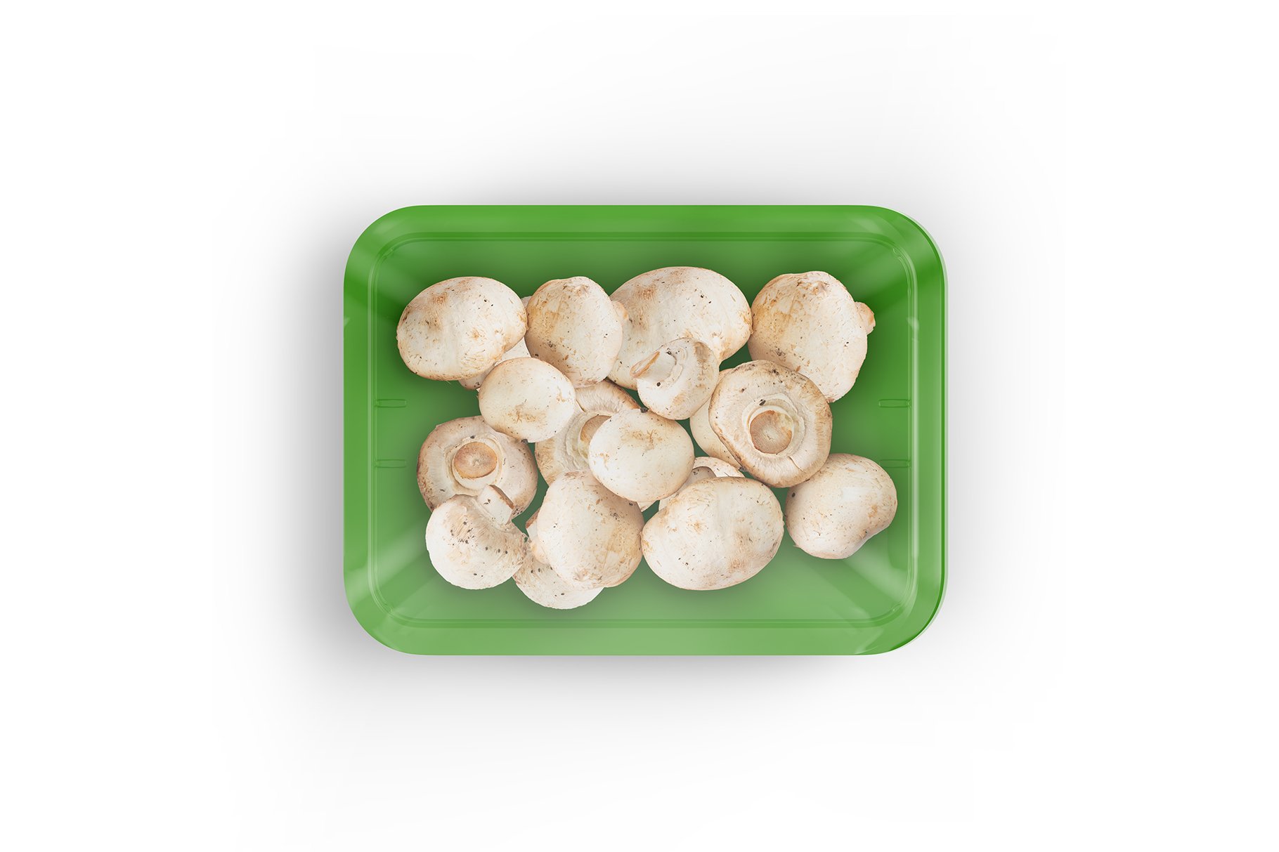 香菇塑料托盘设计展示样机 Plastic Tray With Champignon Mockup_img_2