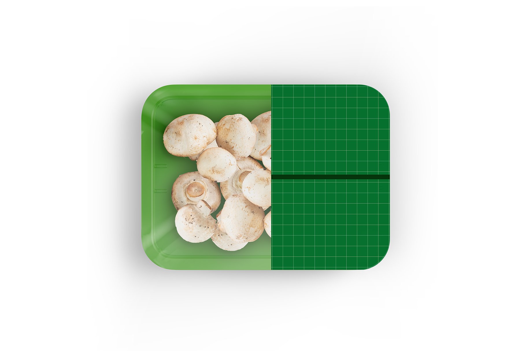 香菇塑料托盘设计展示样机 Plastic Tray With Champignon Mockup_img_2