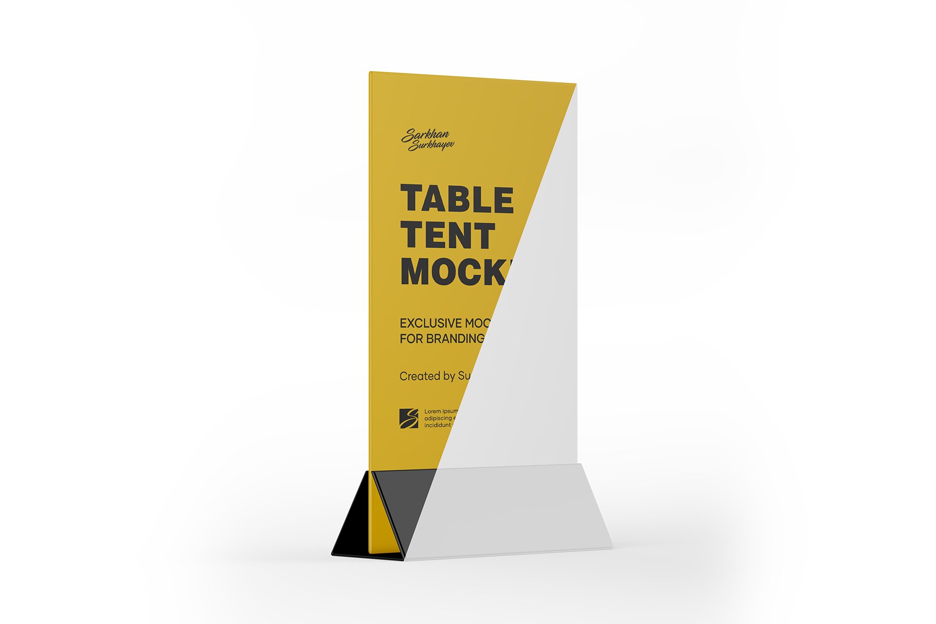 塑料桌牌菜单设计展示样机 Plastic Table Tent Mockup_img_2