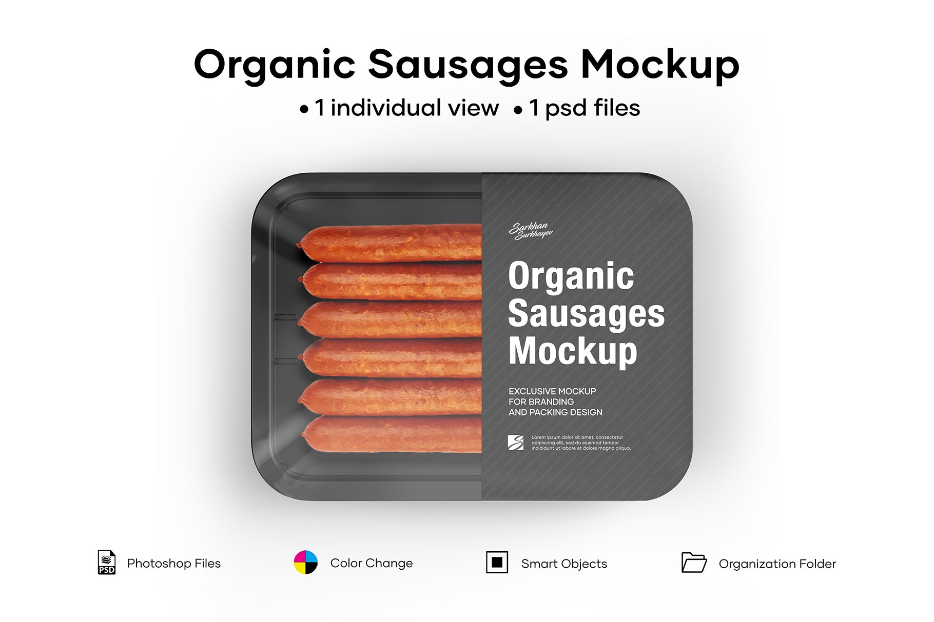 有机香肠包装盒设计展示样机模板 Organic Sausages Mockup_img_2