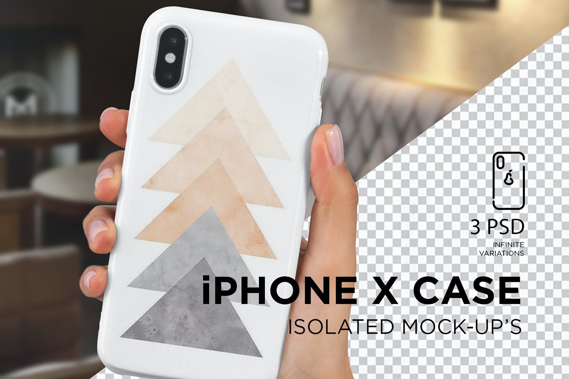 iPhone X手机保护壳外观设计样机模板 iPhone X Case Mockup Isolated_img_2