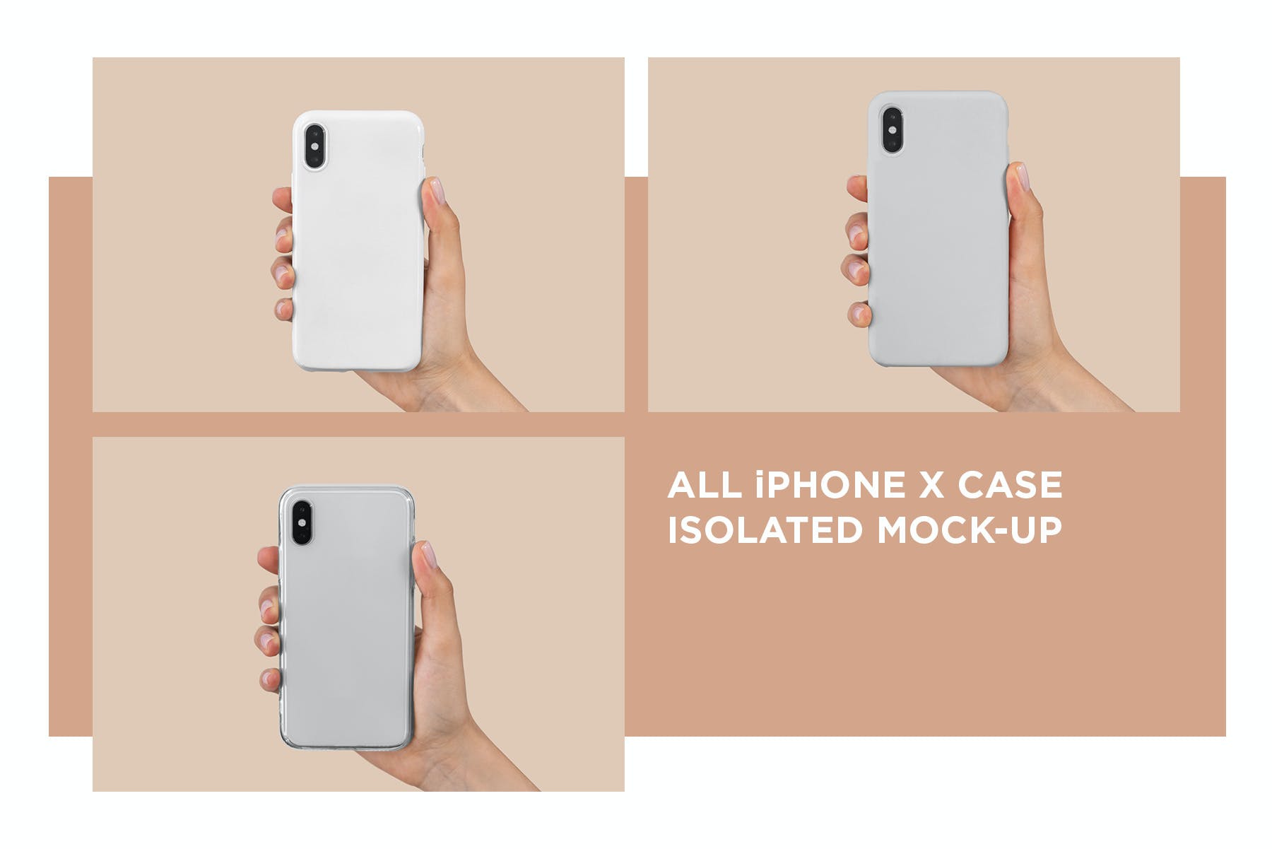 iPhone X手机保护壳外观设计样机模板 iPhone X Case Mockup Isolated_img_2