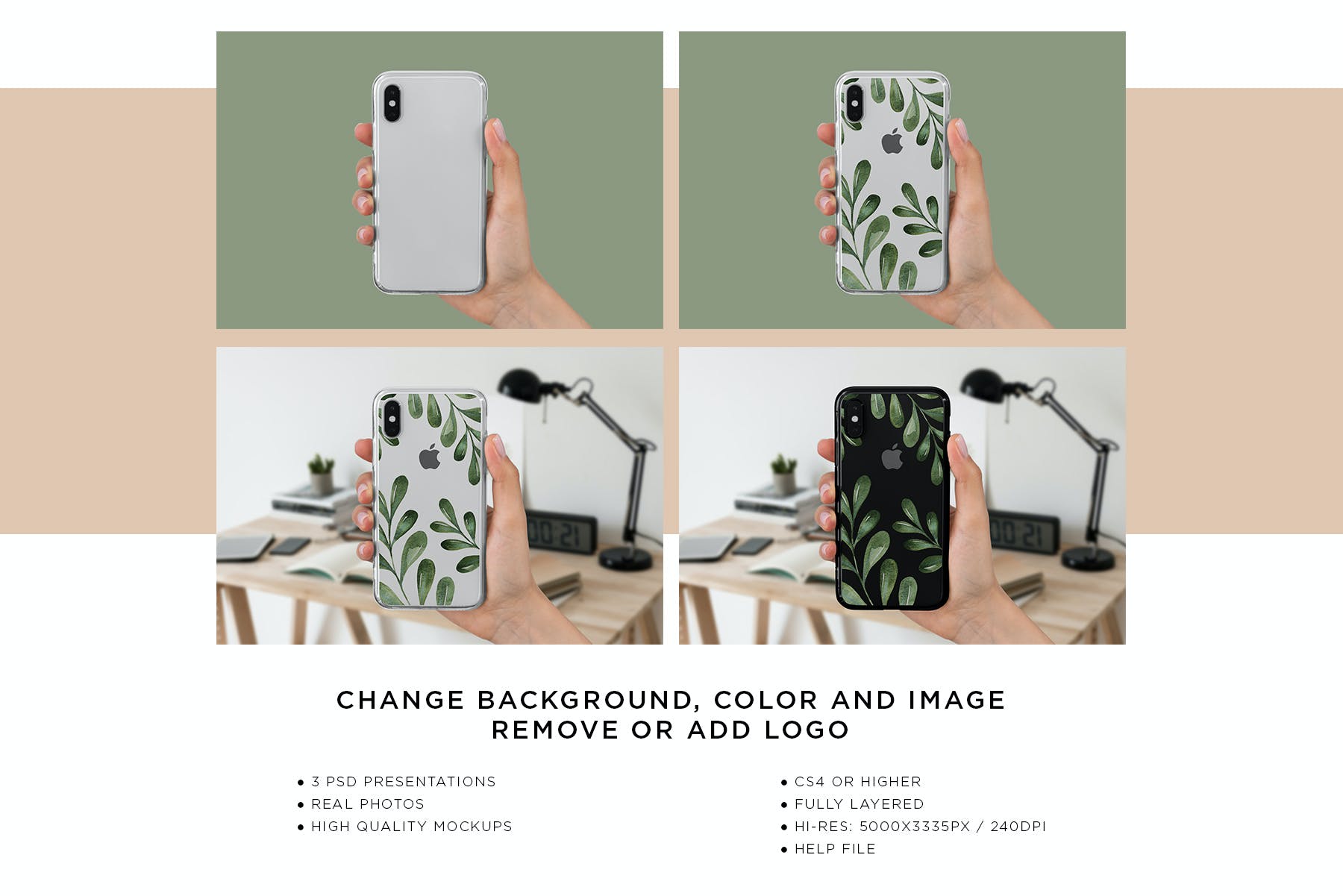 iPhone X手机保护壳外观设计样机模板 iPhone X Case Mockup Isolated_img_2