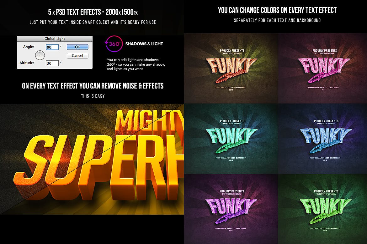 10款3D立体徽标字体设计PS样式模板 Text Effects Bundle - 10 PSD_img_2
