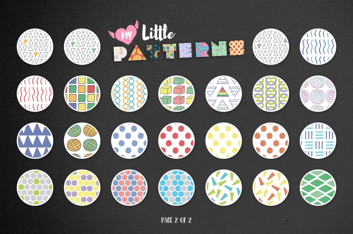 50款几何无缝隙装饰矢量图案素材 My Little Patterns Vol. 1_img_2