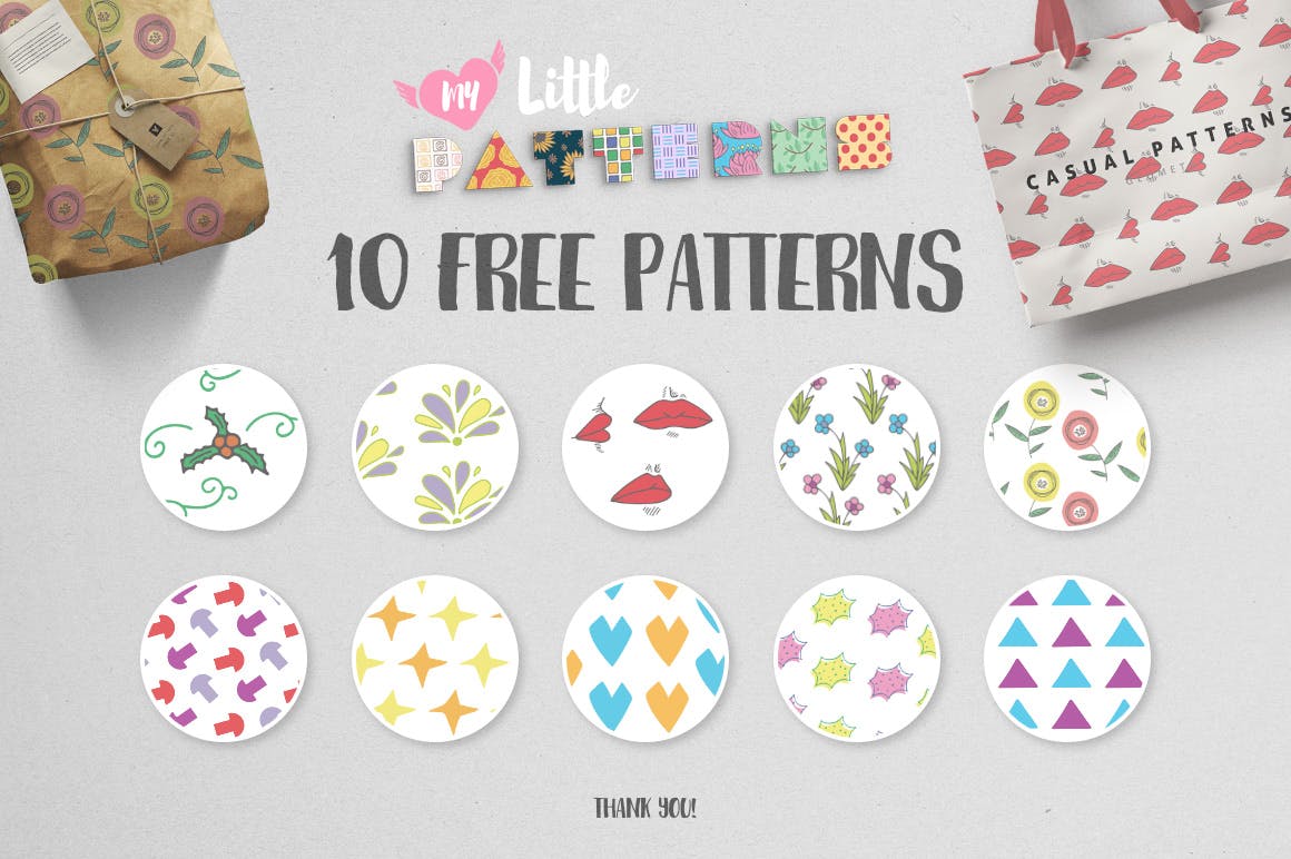 50款几何无缝隙装饰矢量图案素材 My Little Patterns Vol. 1_img_2