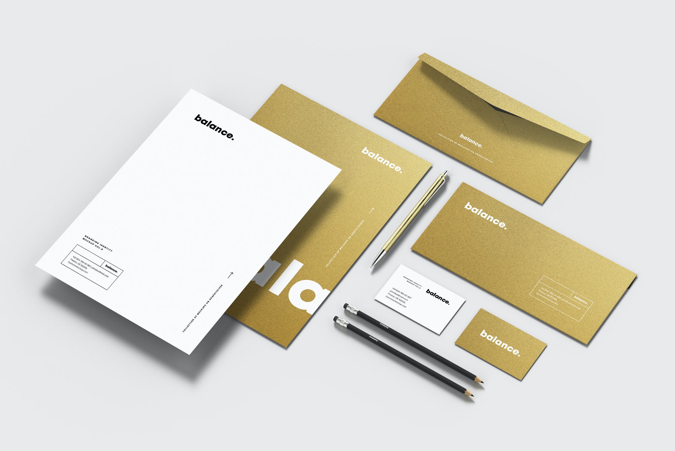 品牌企业形象VI设计办公文具展示样机模板 Branding Identity Mockup 8_img_2