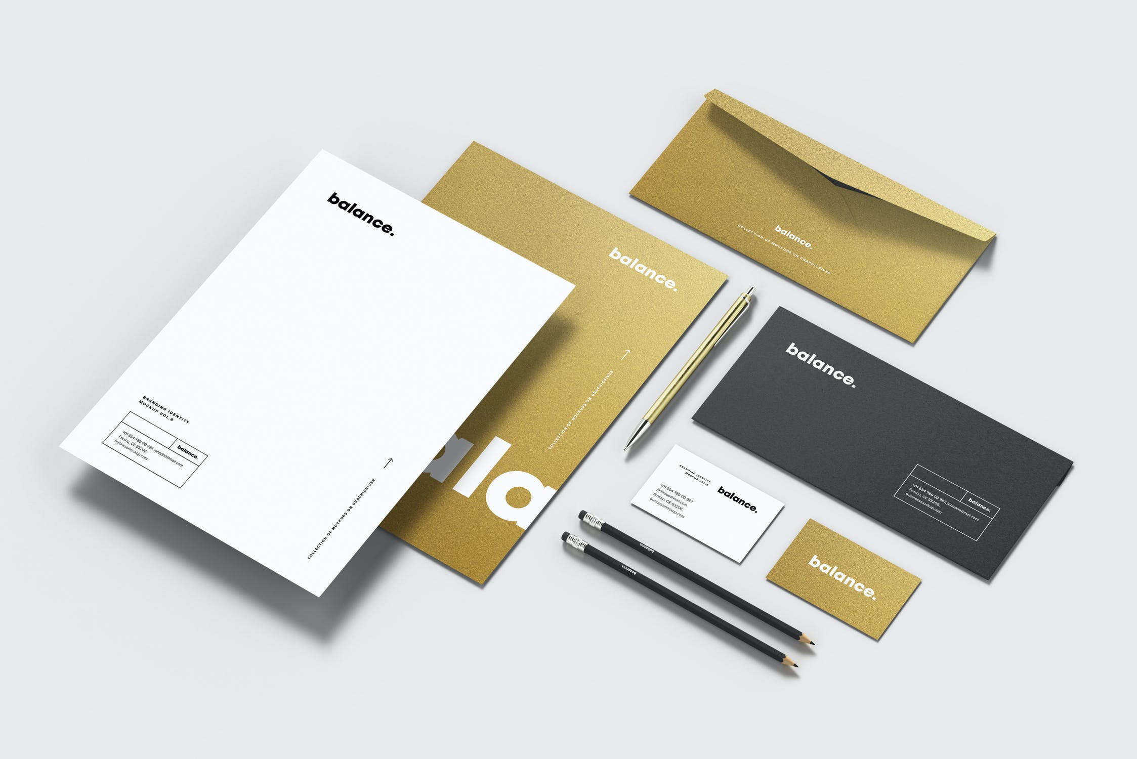 品牌企业形象VI设计办公文具展示样机模板 Branding Identity Mockup 8_img_2