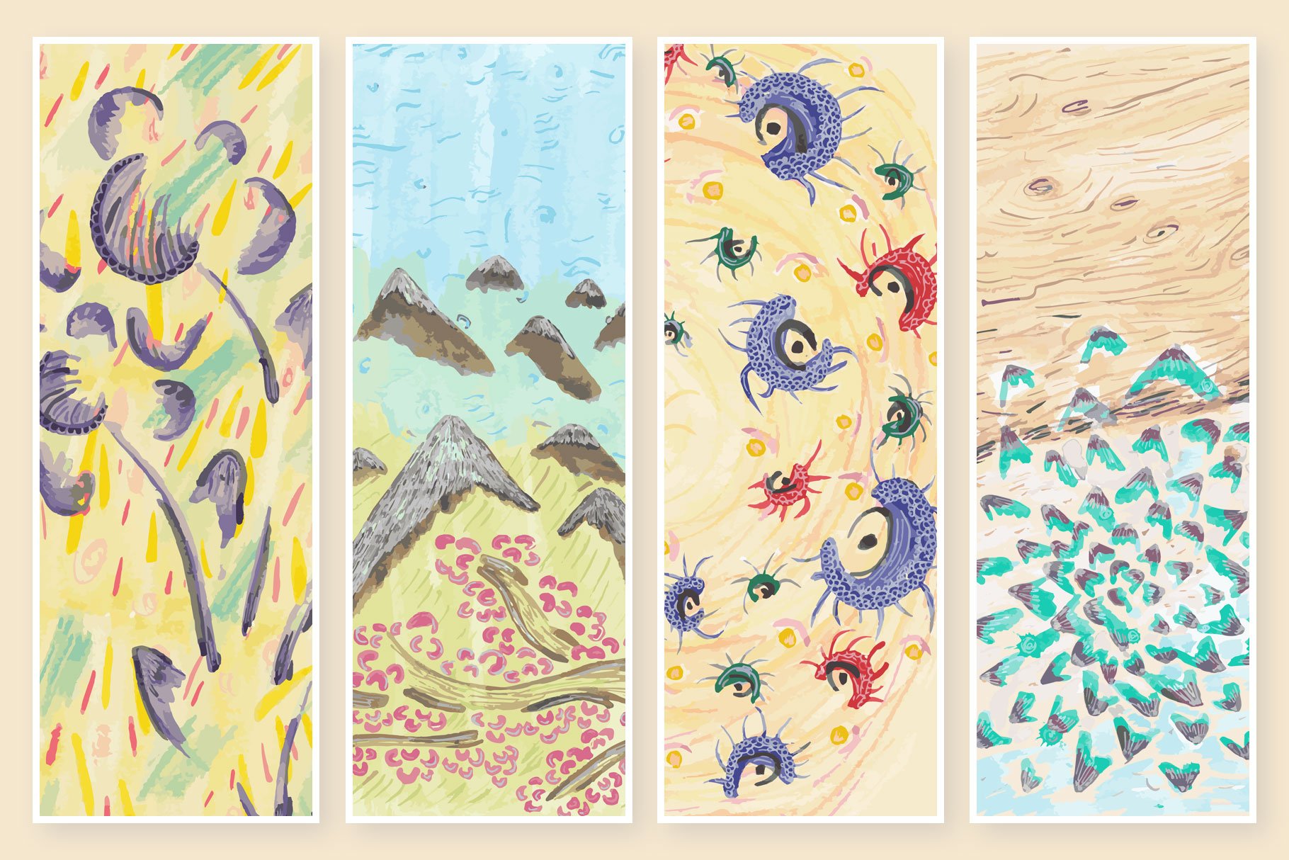 8款高清抽象民族风水彩背景素材 Ethnic Abstract Textures_img_2