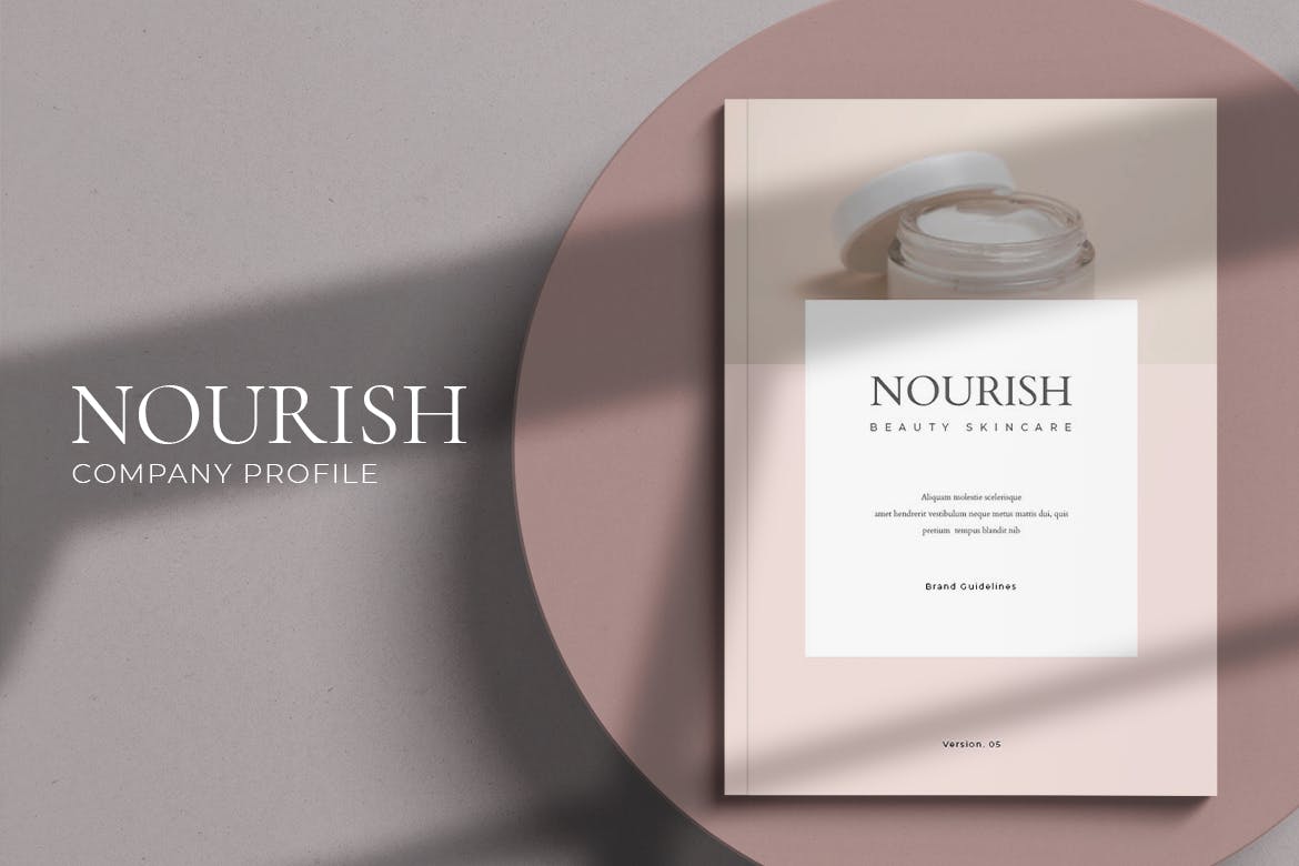 SPA美容院品牌VI规范手册设计INDD模板 Nourish Company Profile And Branding Guideline_img_2