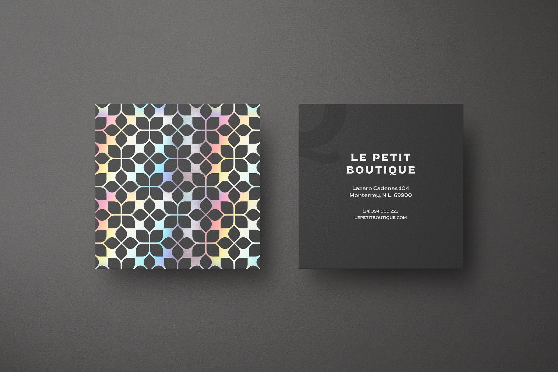 方形商务名片卡片设计展示样机模板 Square Business Card Mockup_img_2