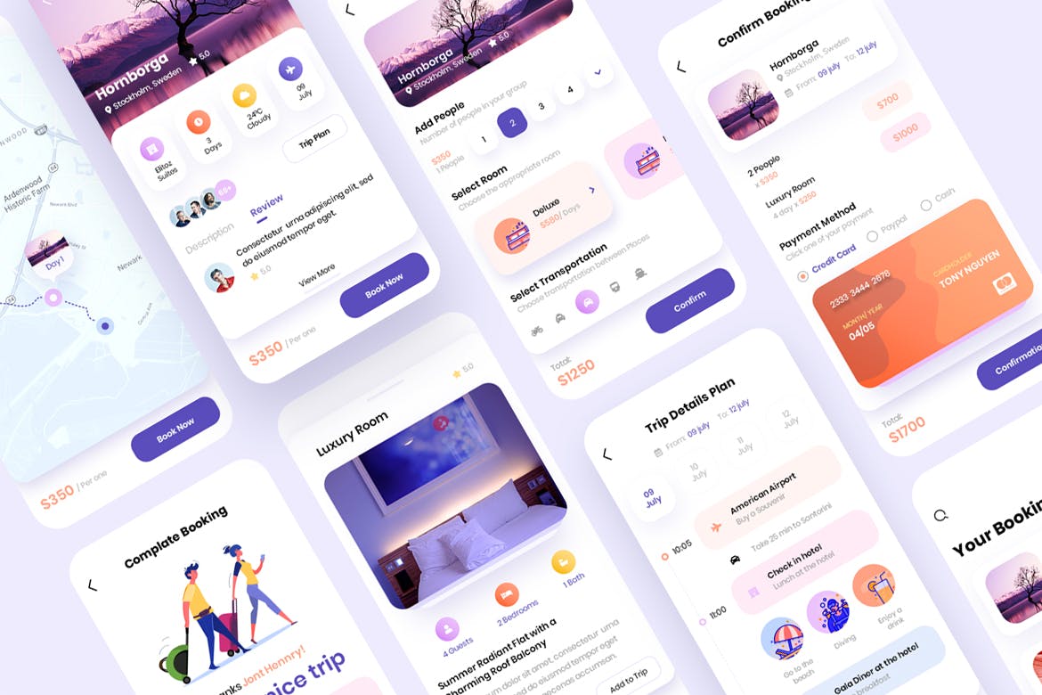 现代简约旅行摄影交友APP应用设计UI套件 Traap - Travel Mobile App UI Kit_img_2