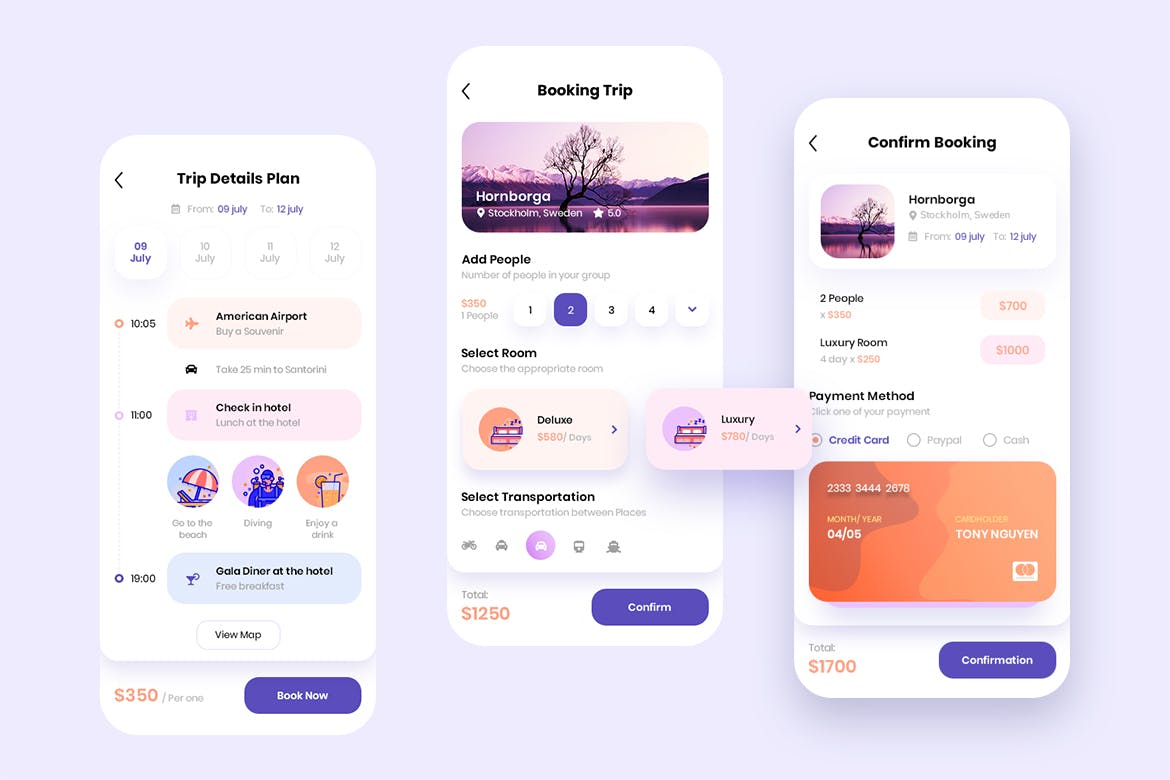 现代简约旅行摄影交友APP应用设计UI套件 Traap - Travel Mobile App UI Kit_img_2