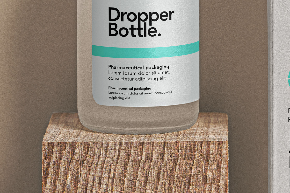 药物化妆品滴管瓶PSD样机模板 Cosmetic Psd Bottle Dropper Mockup_img_2