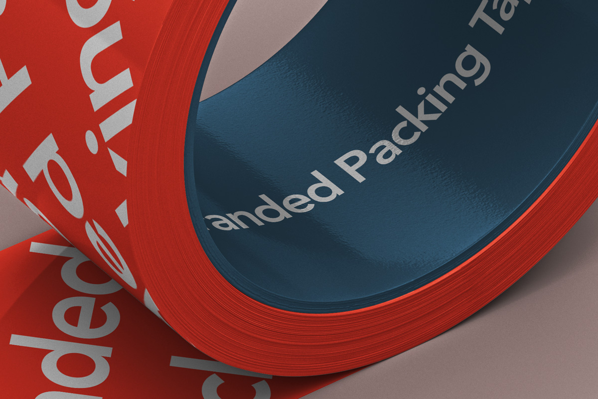 圆管胶带印花设计展示样机PSD模板 Branded Psd Packing Tape Mockup 2_img_2