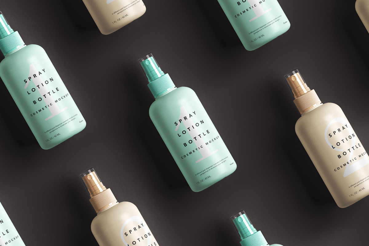 高品质化妆品乳液喷雾瓶外观设计样机模板 Spray Lotion Cosmetic Psd Mockup Bottle_img_2