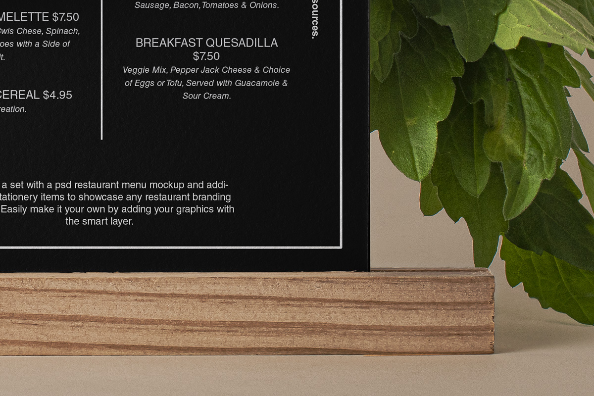 优雅餐厅菜单设计展示样机模板 Restaurant Psd Menu Mockup Set_img_2