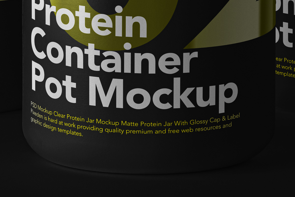 食品塑料密封罐包装设计智能贴图PSD样机 Protein Psd Container Mockup Set_img_2