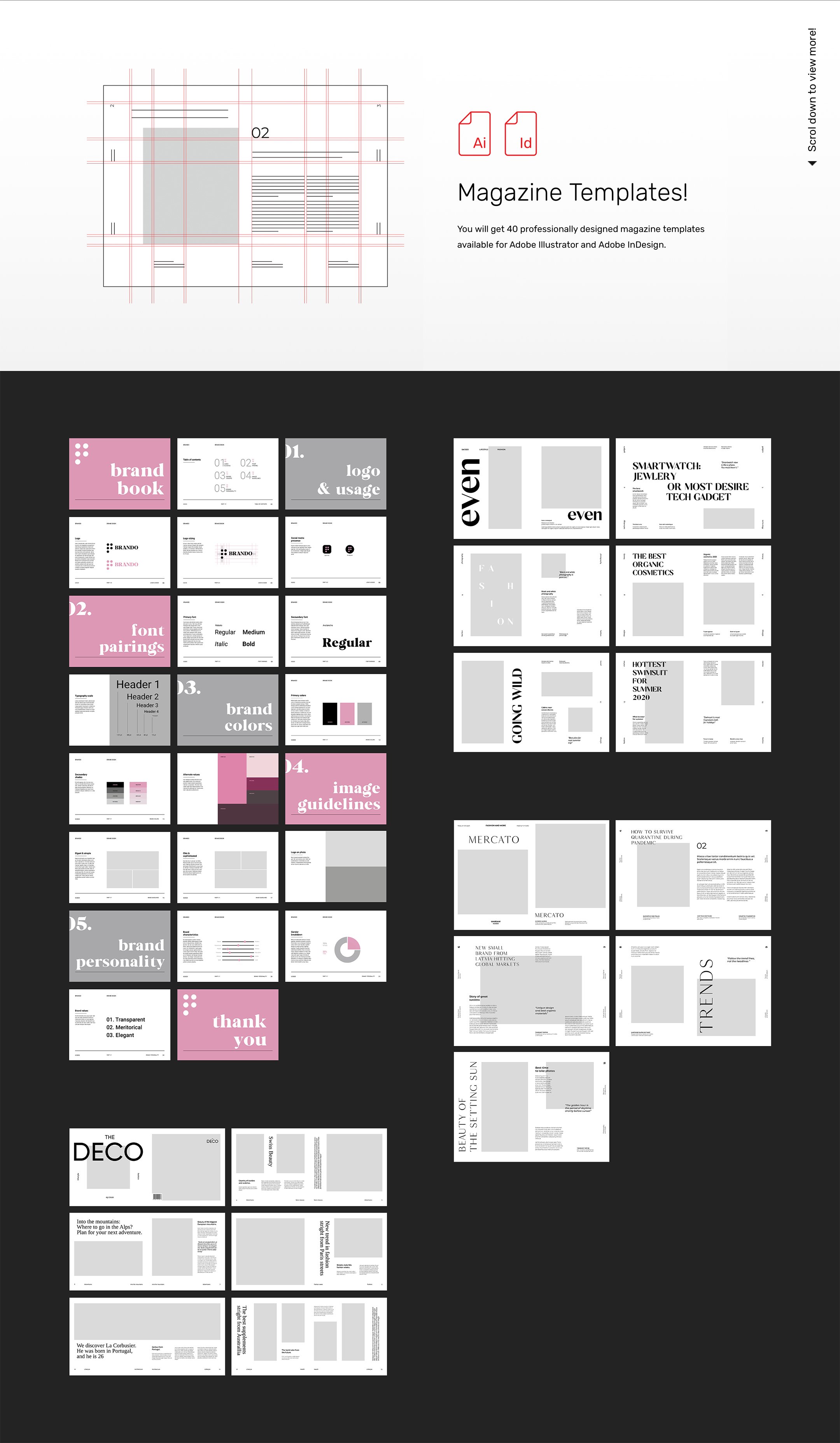 52个多场景画册杂志设计展示样机模板 Magazine Mockups - 52 Scenes_img_2