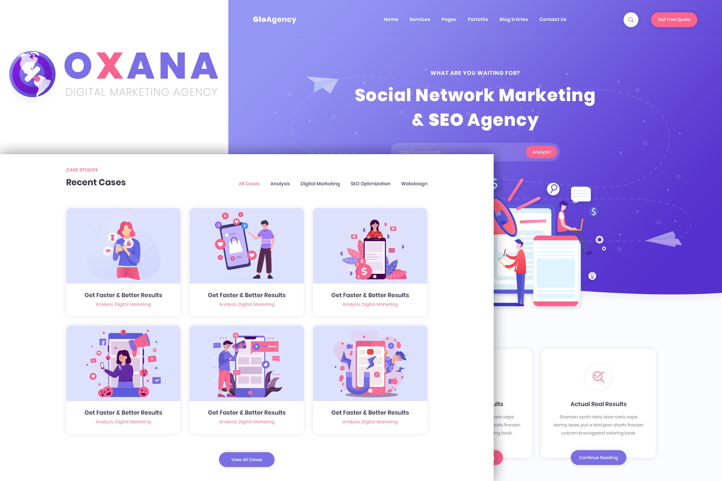 SEO数字营销商城网站设计HTML模板 Oxana - SEO & Digital Marketing HTML Template_img_2