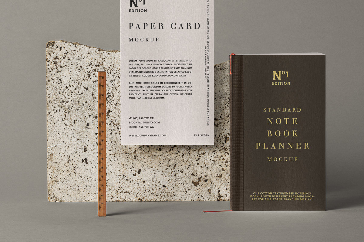 优雅品牌设计笔记本展示样机模板 Psd Notebook Stationery Mockup 2_img_2