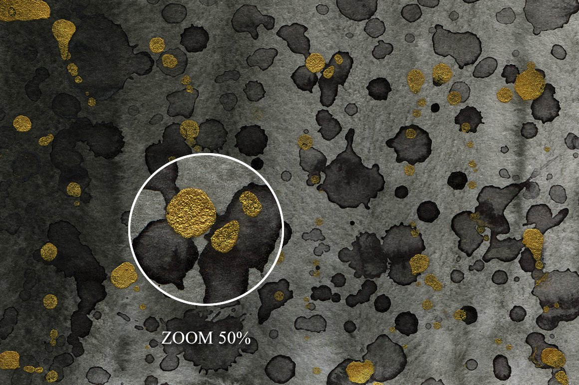 100个豪华黑金色水墨背景纹理素材 100 Luxury Black & Gold Ink Textures_img_2