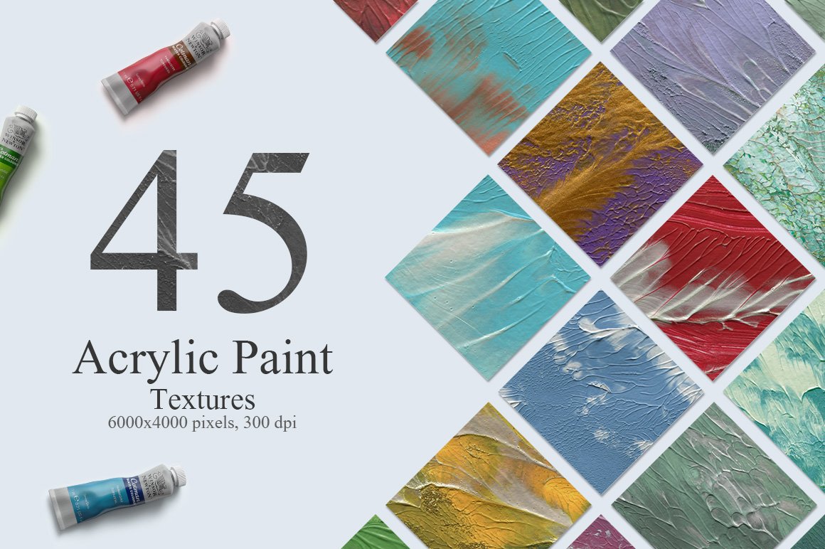 45款手绘绘画颜料丙烯酸背景纹理素材 45 Acrylic Paint Textures_img_2