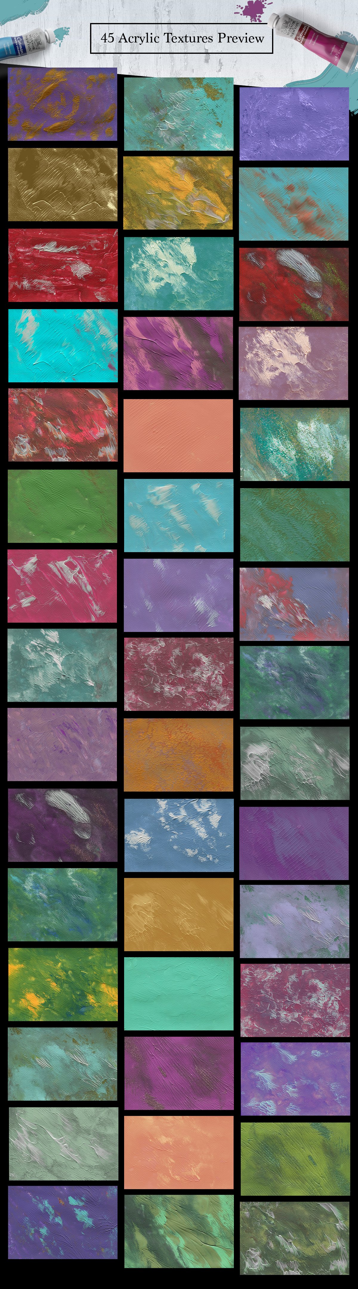 45款手绘绘画颜料丙烯酸背景纹理素材 45 Acrylic Paint Textures_img_2